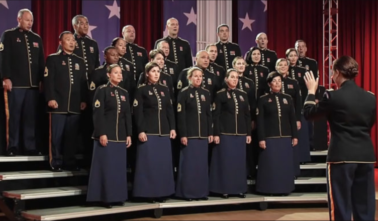 The Soldiers’ Chorus of The United States Army Field Band performs “America: My Country, ‘Tis of 